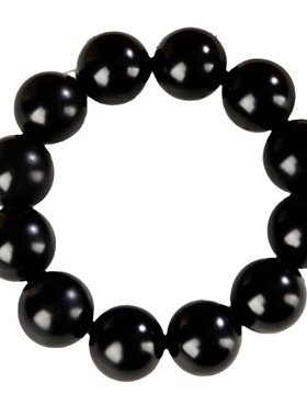 新疆和田玉墨玉手串黑羊脂细料手链男女老型珠手串圆珠手链玉珠串