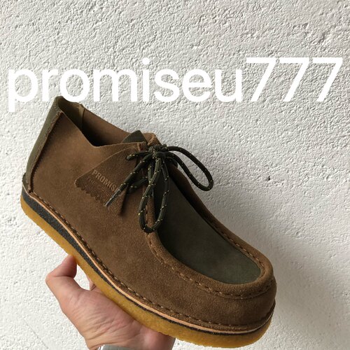 promiseu777 23aw潮流街头复古袋鼠鞋生胶底人手缝制牛皮wallabee - 图2