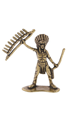 黄铜材质做旧远古人摆件古代原始人桌面摆件古人观察万物工艺品