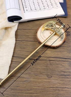 黄铜纯铜斧头大号摆件家居装饰品龙头斧子乔迁家居摆件铜工艺礼品