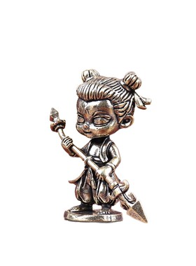 纯铜黄铜魔丸哪吒2魔童脑海灵珠敖丙摆件手办-人偶雕像玩具工艺品