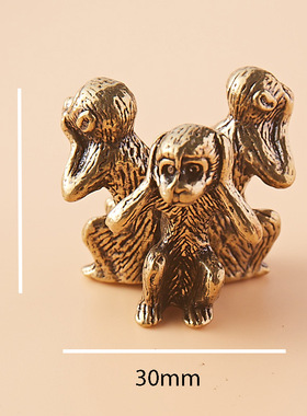 OTHER三只猴子摆件创意家居装饰品桌面小饰品办公室工位解压礼物