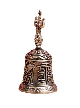 纯黄铜三清铃铛道家三叉八宝铃铛金刚铃复古装饰桌面工艺品铜摆件