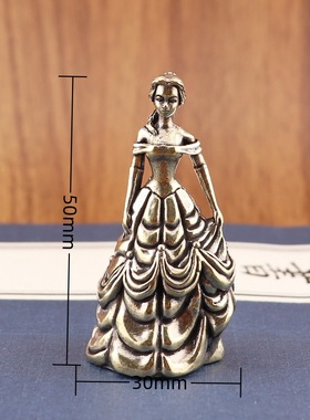 纯黄铜白雪公主童话公主模型复古居家装饰办公桌面工艺品摆件批发