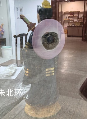 景德镇彩绘陶瓷吕洞宾像家用孚佑帝君神像纯阳真人吕祖像瓷像摆件