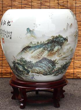 景德镇陶瓷陶瓷收纳桶中式