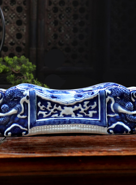 陶瓷中式客厅玄关博古架手绘