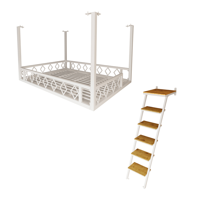 北欧loft空中床省空间高架床小户型楼阁床悬挂床多功能复式二楼床-图3