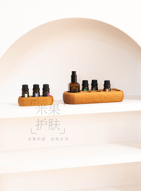 3孔9孔精油收纳盒红橡木展示架
