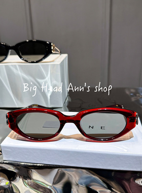 复古猫眼红色金属防晒太阳镜女