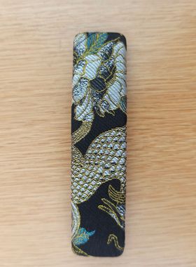 非遗织金宋锦发夹弹簧夹黑色麒麟牡丹刘海夹边夹发卡马尾夹可定制