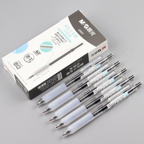 晨光小毛刷速干AGPJ3401按动中性笔0.5笔芯学生简约水笔ST笔尖 - 图0