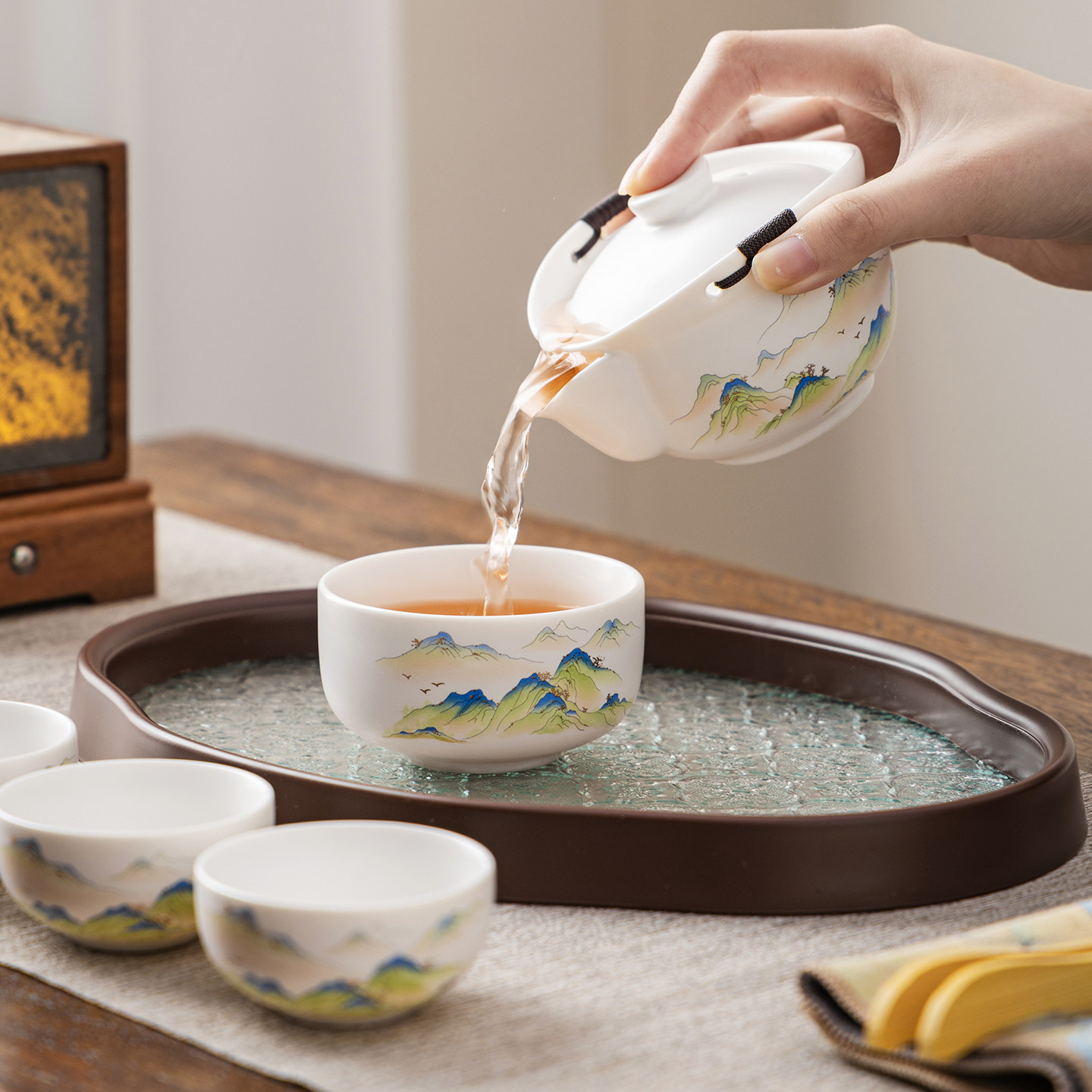 旅行茶具小套装家用便携式功夫泡茶壶陶瓷茶杯户外一壶四杯快客杯,淘宝优惠券,粉丝福利购,淘宝优惠卷