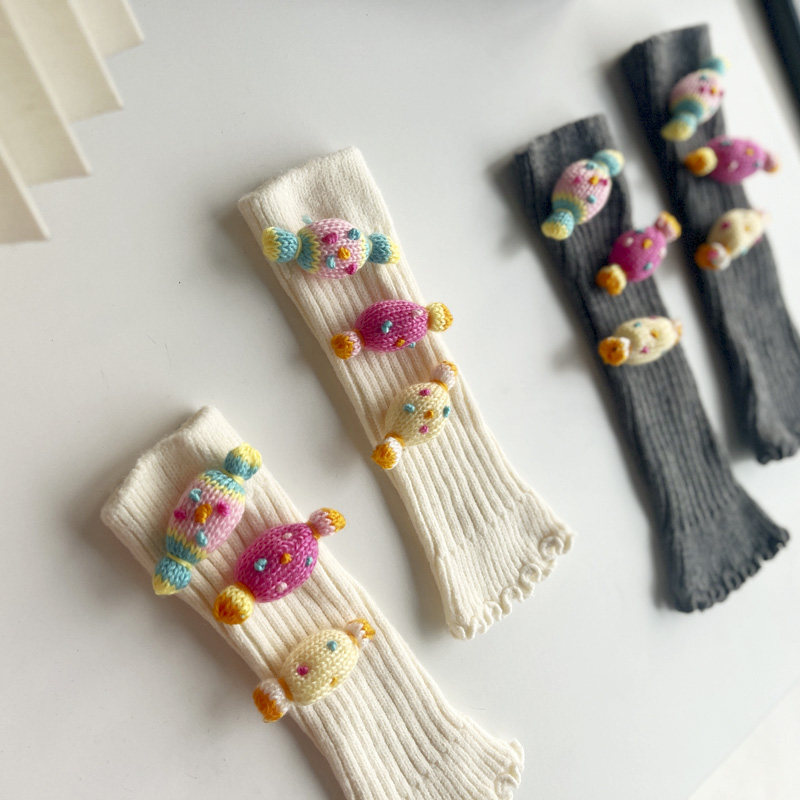 婴儿秋冬新款可爱卡通立体糖果堆堆袜套女宝宝彩色针织堆堆小腿套,淘宝优惠券,粉丝福利购,淘宝优惠卷