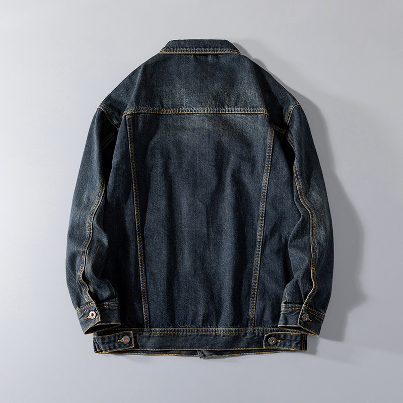 秋季男士大码牛仔外套宽松青年日系复古夹克肥佬胖子加肥加大男装,淘宝优惠券,粉丝福利购,淘宝优惠卷