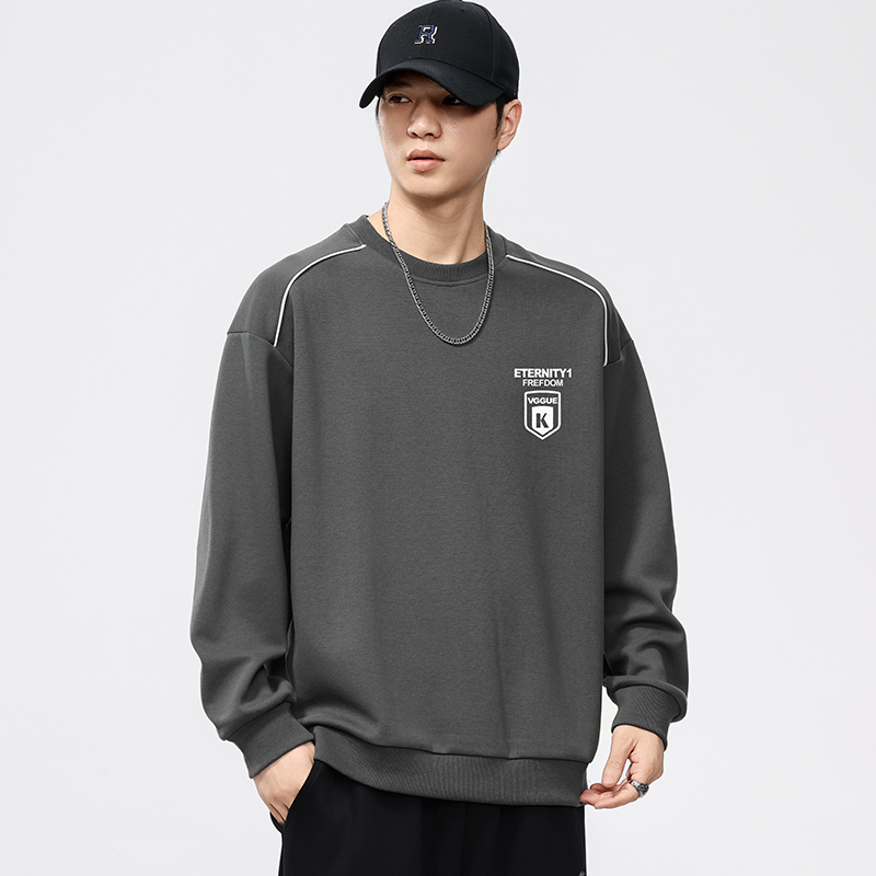 春季男士大码圆领卫衣红色本命年青少年学生胖子加肥加大男装潮牌 - 图3