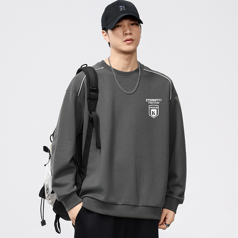 春季男士大码圆领卫衣红色本命年青少年学生胖子加肥加大男装潮牌 - 图2