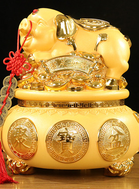 跨境金猪摆件生肖存钱罐家居客厅酒柜办公室店铺装饰工艺开业礼品
