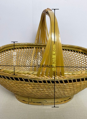 精品竹编篮菜篮手提篮与竹相伴