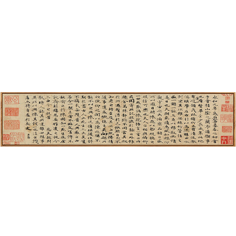 兰亭序仿古书法字画新中式装饰画客厅沙发背景墙挂画禅意横版长-图3