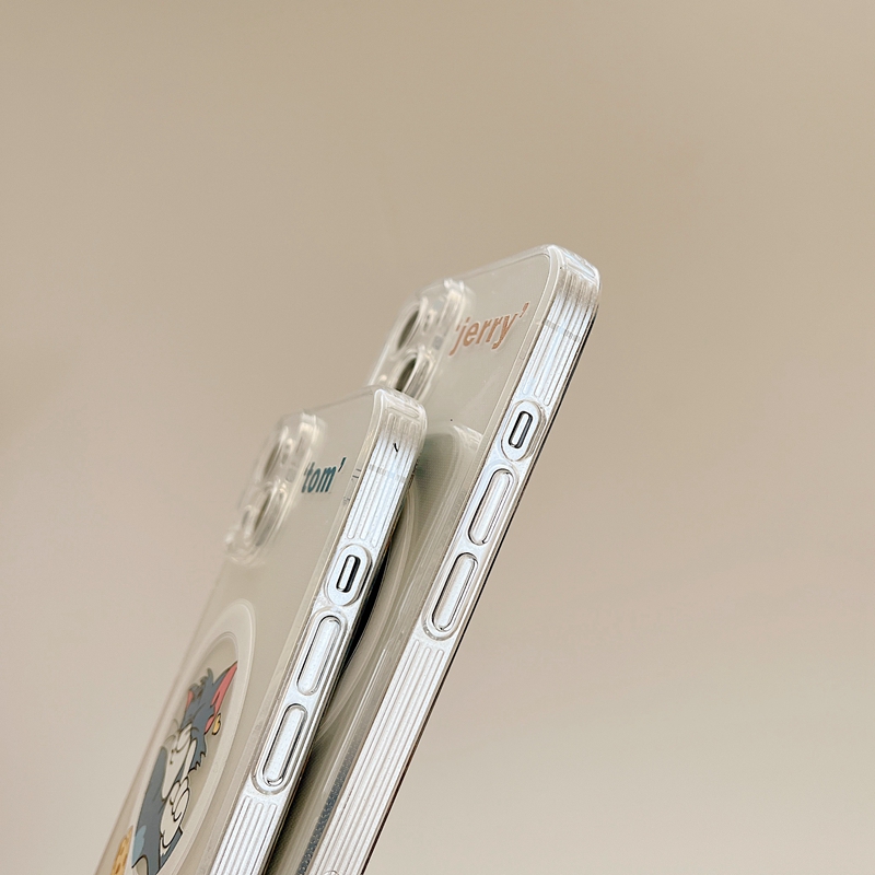 iphone1415情侣卡通猫鼠磁吸透明13Pro硅胶1211promax女x软手机壳 - 图2