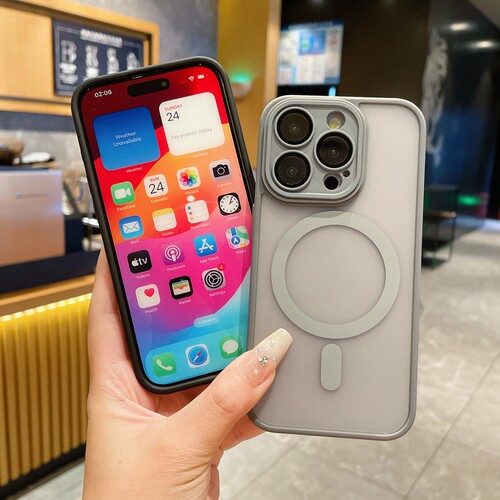 高级感磨砂钛灰色磁吸18Promax苹果17适用iPhone18Pro手机壳1716promax带镜头膜15Pro防摔14保护套131211男女 - 图1
