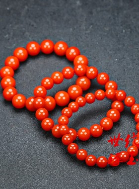 和田玉红玉手链新疆南红玛瑙圆珠手链鸡血石手链男女款新款手串