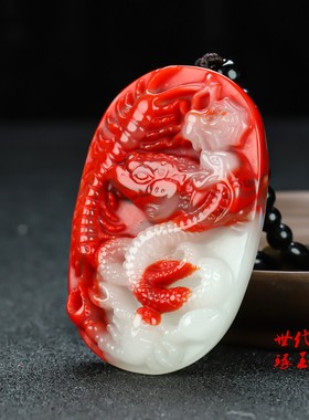 和田玉彩玉五毒手把件鸡血玉蜈蚣蜘蛛蟾蜍蝎子蛇百毒不侵把件挂件