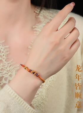 五台山2025蛇本命年手工编织红绳手链九紫离火太岁化手绳猪虎猴龙