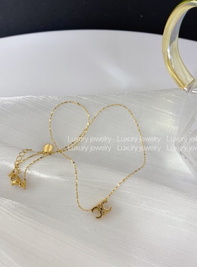 【Luxury jewelry 】不掉色 凯旋门k金色锁骨链 时髦钛钢项链女