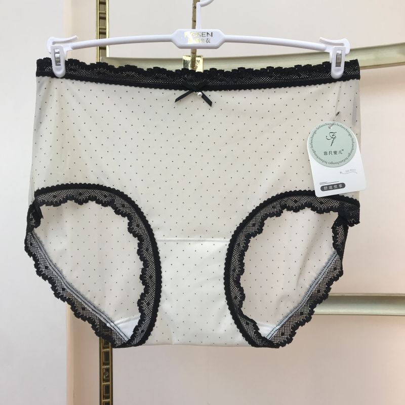夏季中腰时尚圆点冰丝女士内裤轻薄透气抑菌棉裆部速干少女裤 - 图3