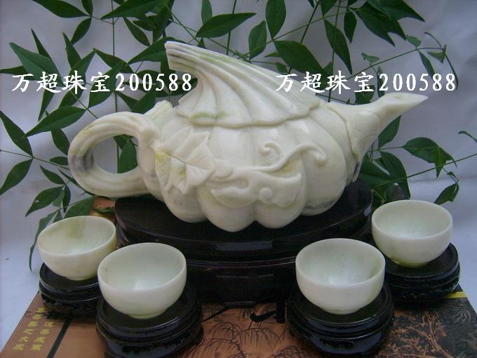 蓝田玉福瓜茶壶茶具茶艺玉饰品实用玉器摆件万超珠宝200588-图0