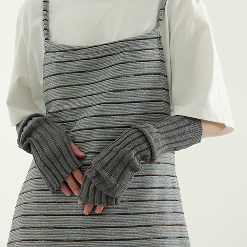 韩国代购24 golgi knit hand warmer 设计师款露指针织手套百搭 - 图0