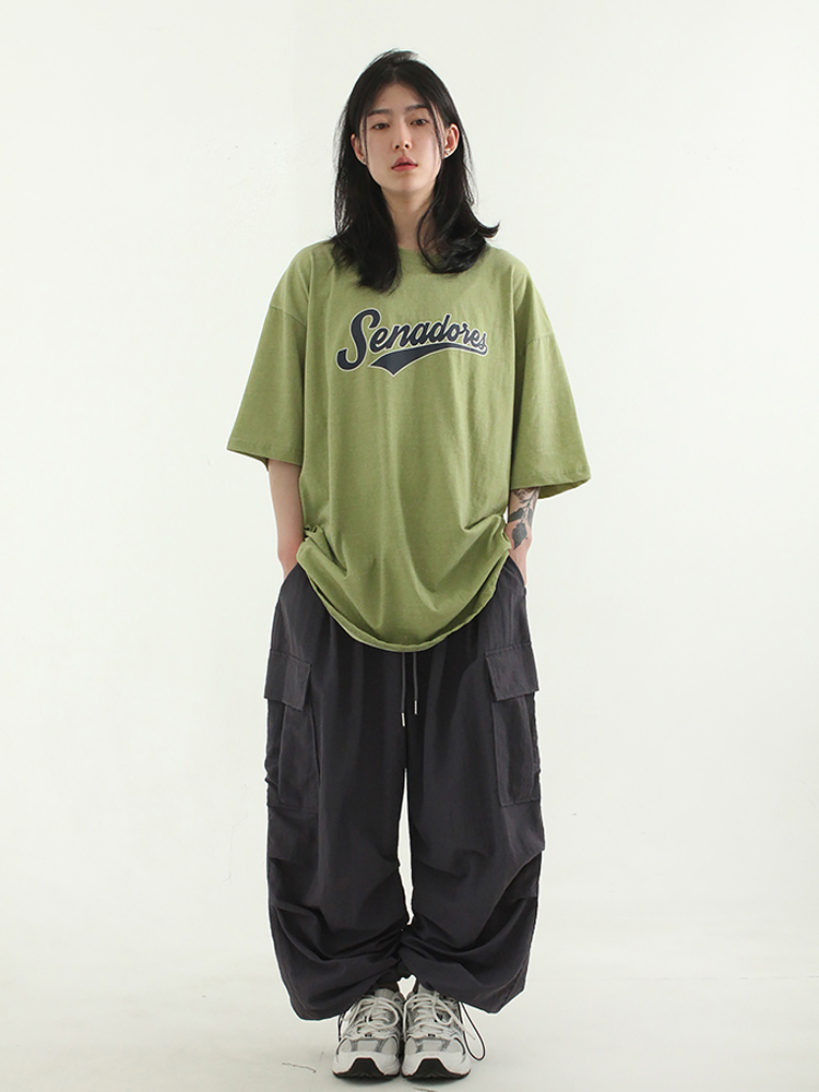 韩国代购23S/S paper pin tuck cargo banding pants 尼龙工装裤 - 图2