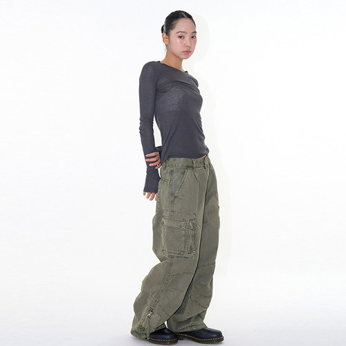 韩代Raucohouse Rare dying multi cargo pants 宽松口袋工装裤 - 图2