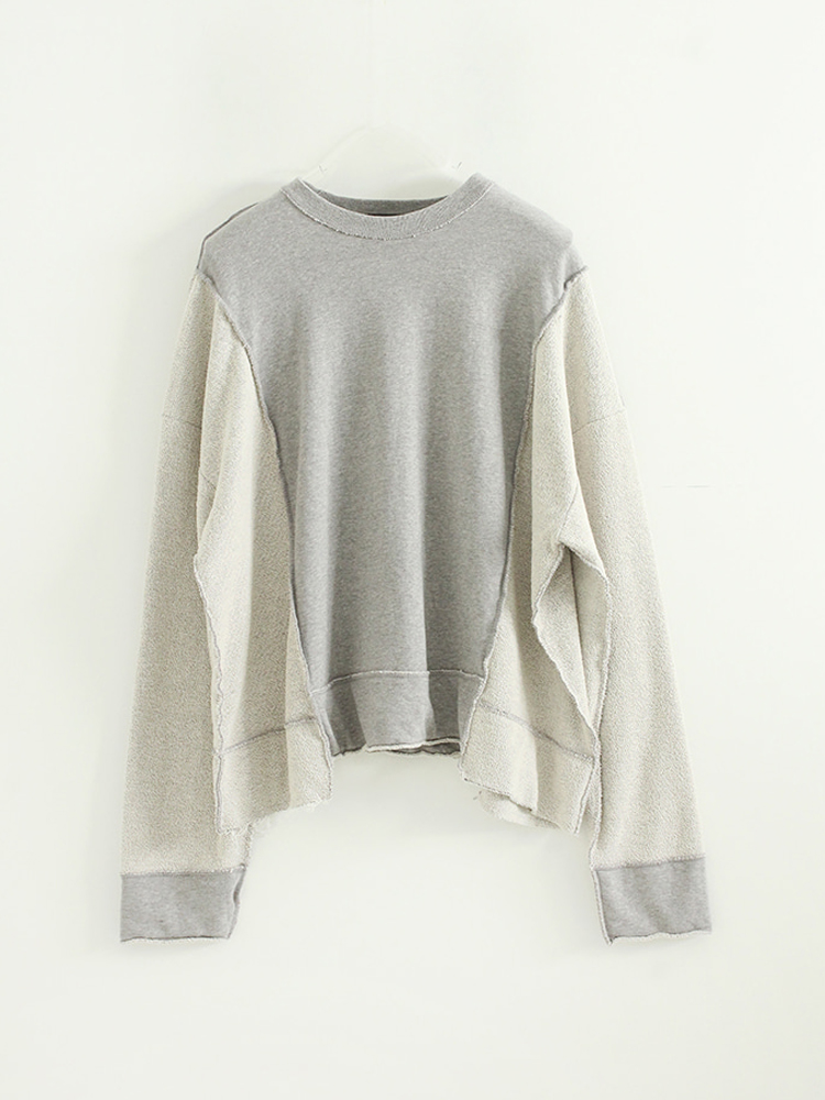 韩国代购 oversize sectioned cotton MTM (unisex) 复古拼接卫衣 - 图3