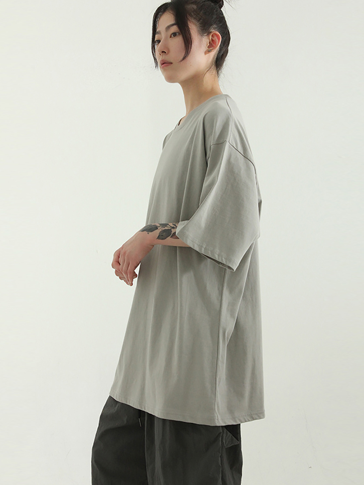 韩国代购23S/S mild cotton box half tee (unisex) 棉质宽松T恤 - 图0