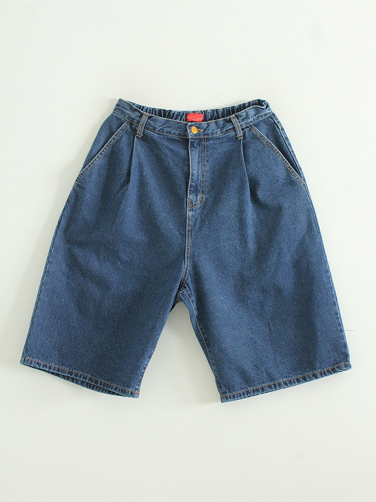 韩代23S/S pin tuck denim half banding pants捏褶半腿牛仔裤女 - 图3