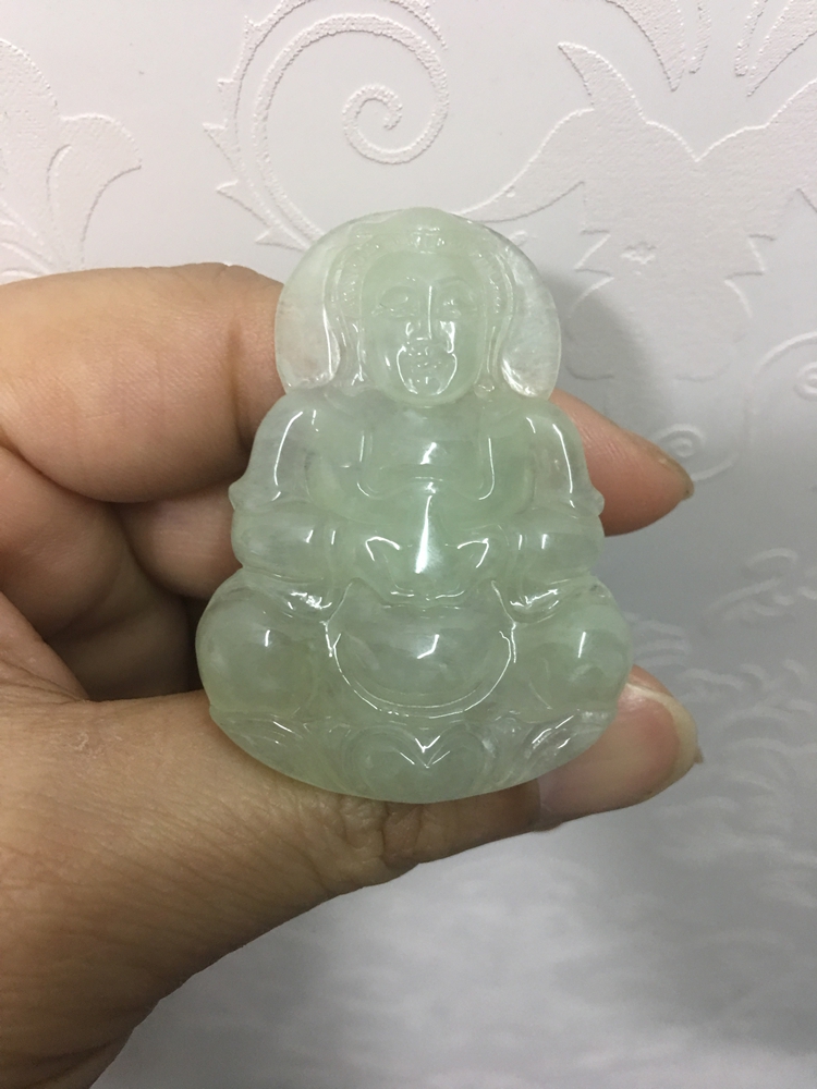 天然缅甸翡翠玉佛观音福瓜如意貔貅平安扣吊坠男女款 货冰种阳绿 A 天然缅甸翡翠玉佛观音福瓜如意貔貅平安扣吊坠男女款 货冰种阳绿 A