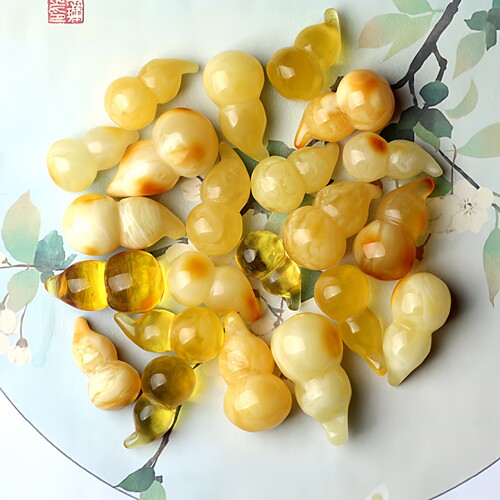 天然蜜蜡立体葫芦小吊坠配饰挂件小件琥珀雕件手串手链项链配件女 - 图1