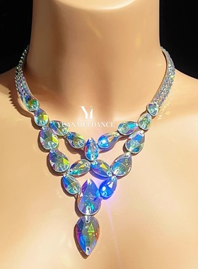 源美舞服 拉丁舞仿奥钻项链 专业黑池比赛成人国标摩登吊坠脖饰