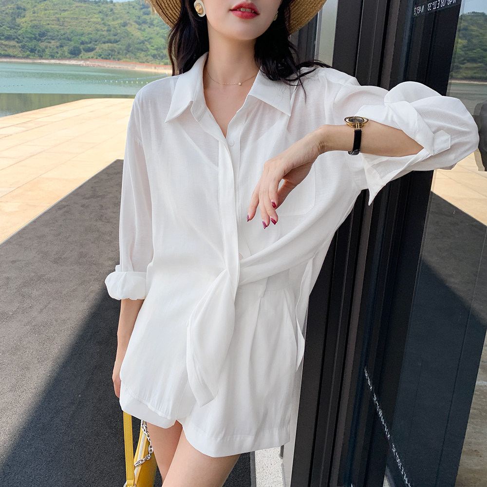 mc曼妙时光薄款防晒夏设计感衬衫 MC STUDIO 品质女装时尚套装