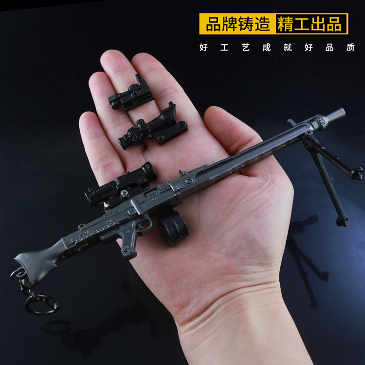 和平精英吃鸡枪模玩具MG3轻机枪二战枪械M249合金摆件武器模型 - 图0