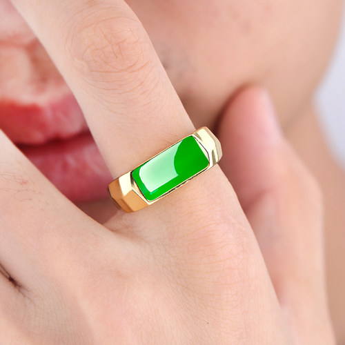 S925银戒指空托切面菱面方形石位镶嵌绿松石蜜蜡情侣戒托男女6*13 - 图0