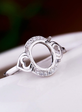 纯银蜜蜡戒面活口镶嵌绿松石