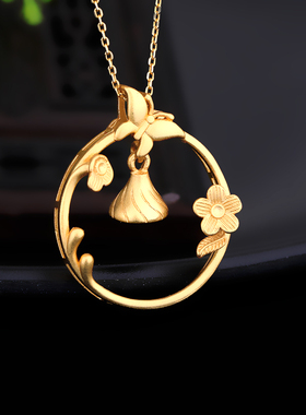 s925银吊坠空托古法绿松石银饰