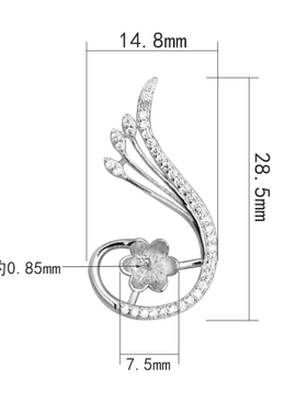 通体S925纯银材质DIY吊坠空托女