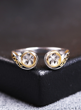 纯银紧箍咒戒指情侣镶嵌