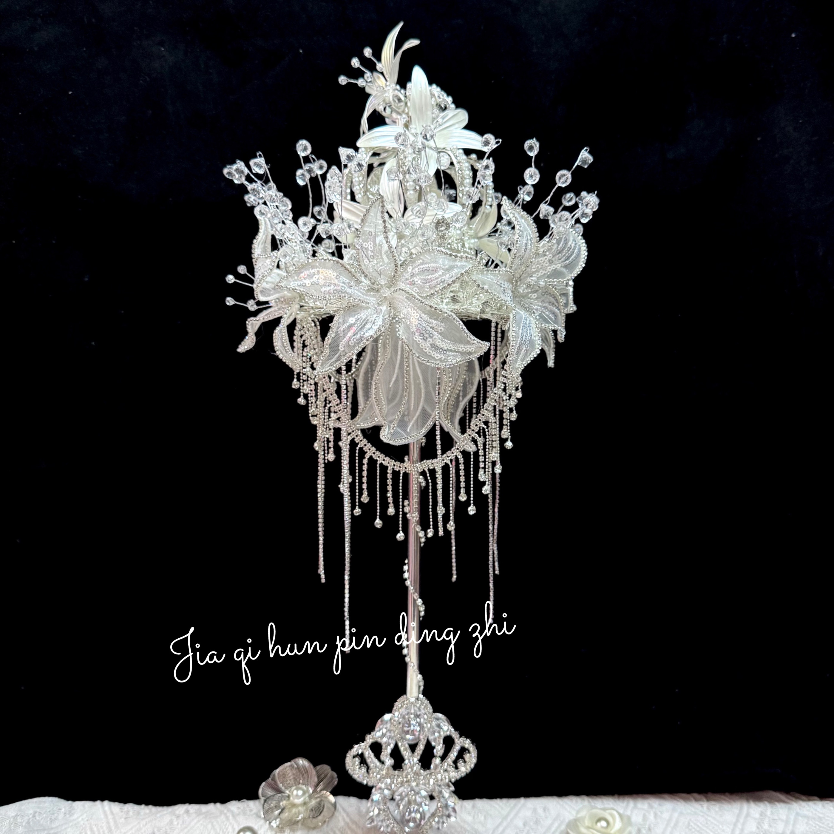 佳期重工定制高端水晶权杖手捧花新娘结婚diy材料包手工新婚礼物,淘宝优惠券,粉丝福利购,淘宝优惠卷