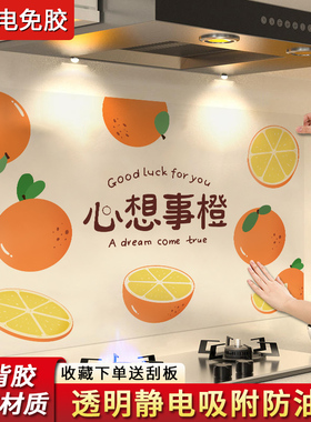 静电无胶加厚灶台墙壁瓷砖贴画